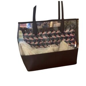 Kate Spade New‎ York Clear Tote Bag with Pink Polka Dot Pouch